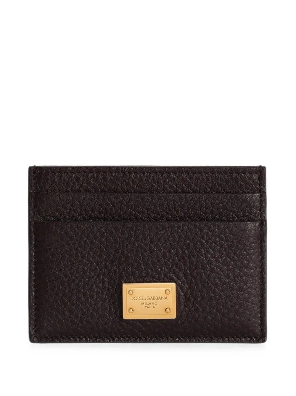 Dolce & Gabbana calfskin card holder - Braun