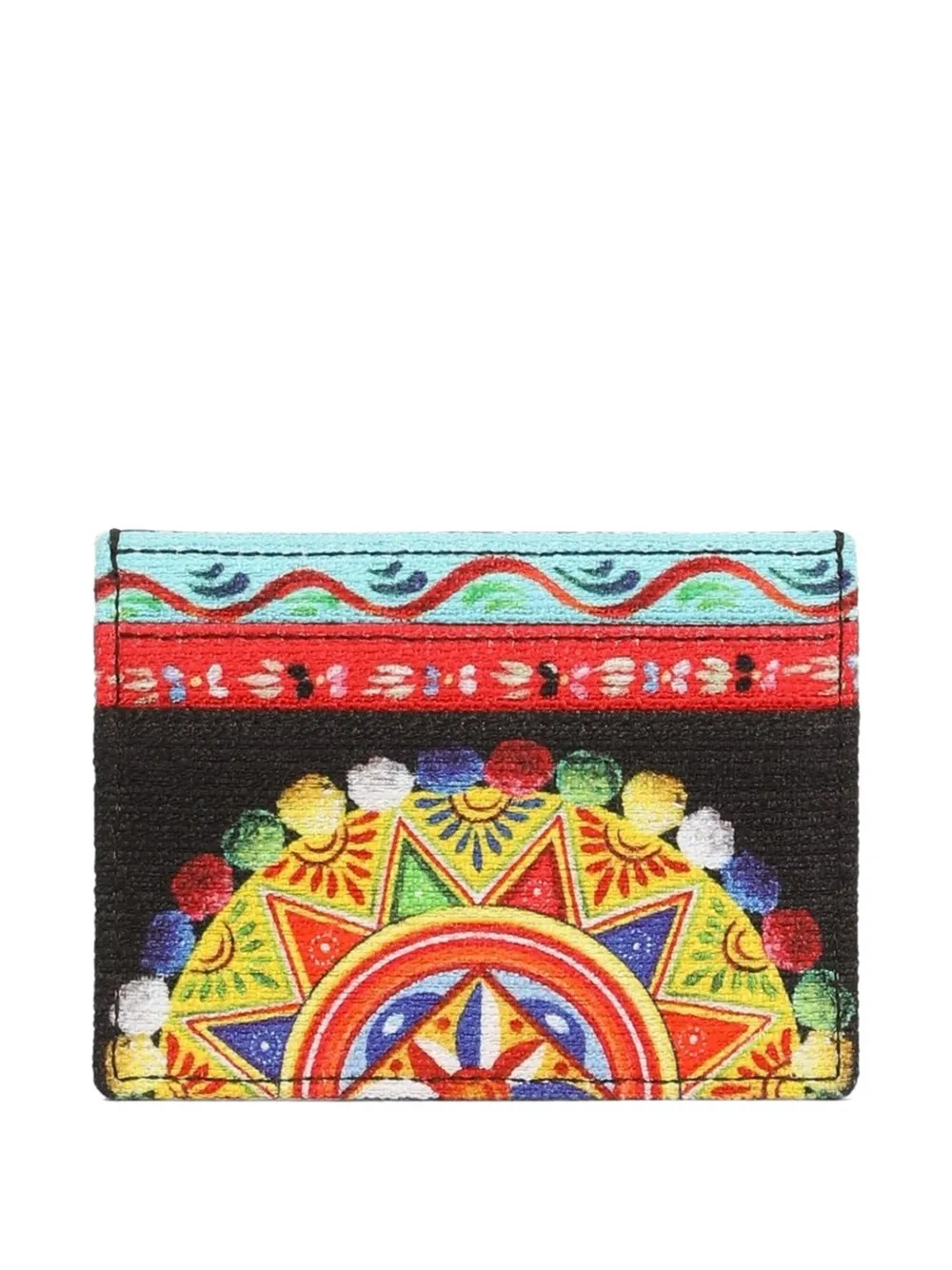 Dolce & Gabbana Canvas pasjeshouder met Carretto-print Zwart