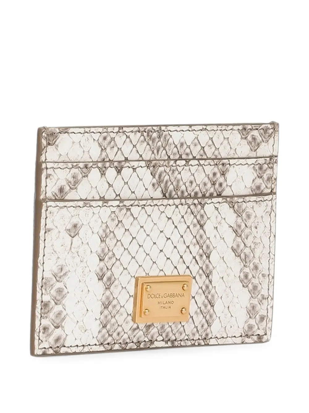 Dolce & Gabbana Pasjeshouder met python-effect Beige