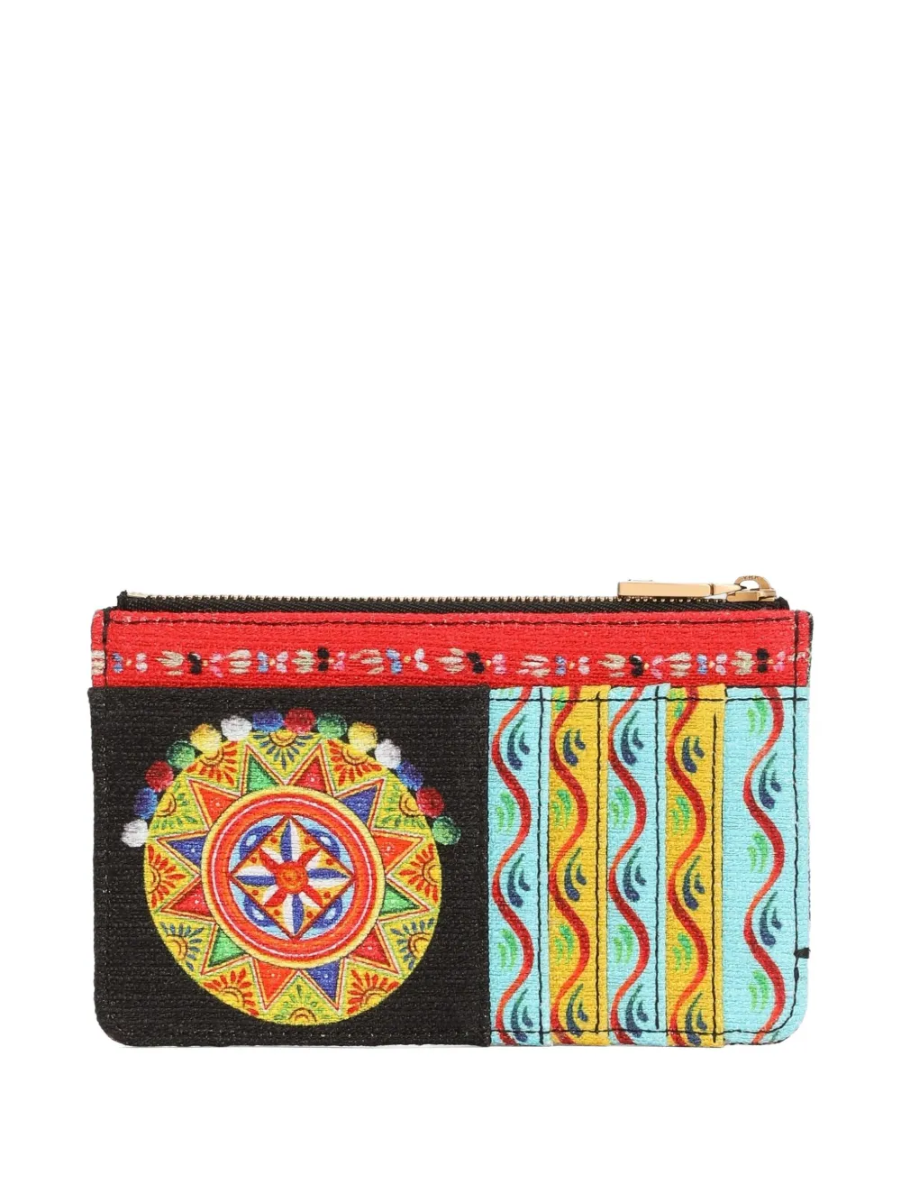 Dolce & Gabbana Canvas pasjeshouder met Carretto-print Zwart