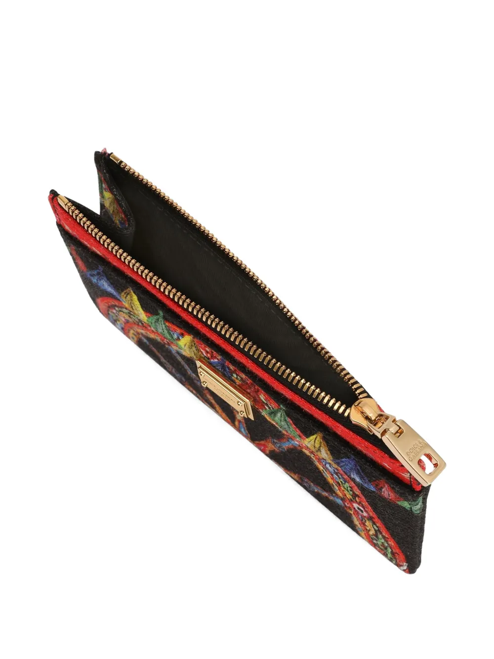 Dolce & Gabbana Canvas pasjeshouder met Carretto-print Zwart