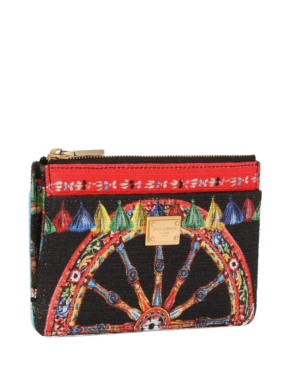 Dolce & Gabbana Canvas pasjeshouder met Carretto-print Zwart