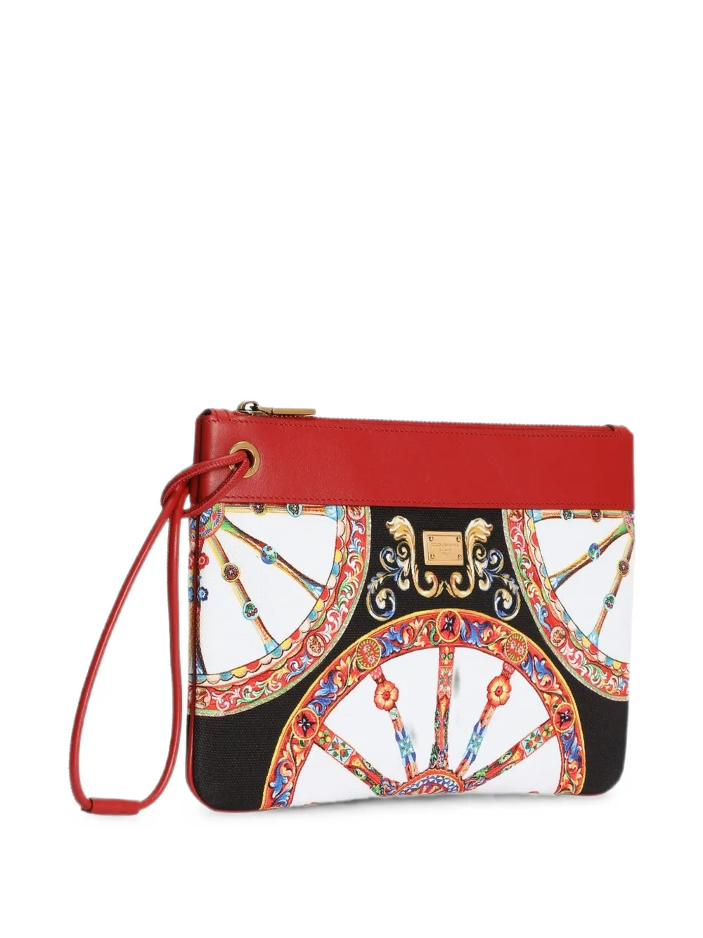 Dolce & Gabbana Canvas toilettas met Carretto-print Wit