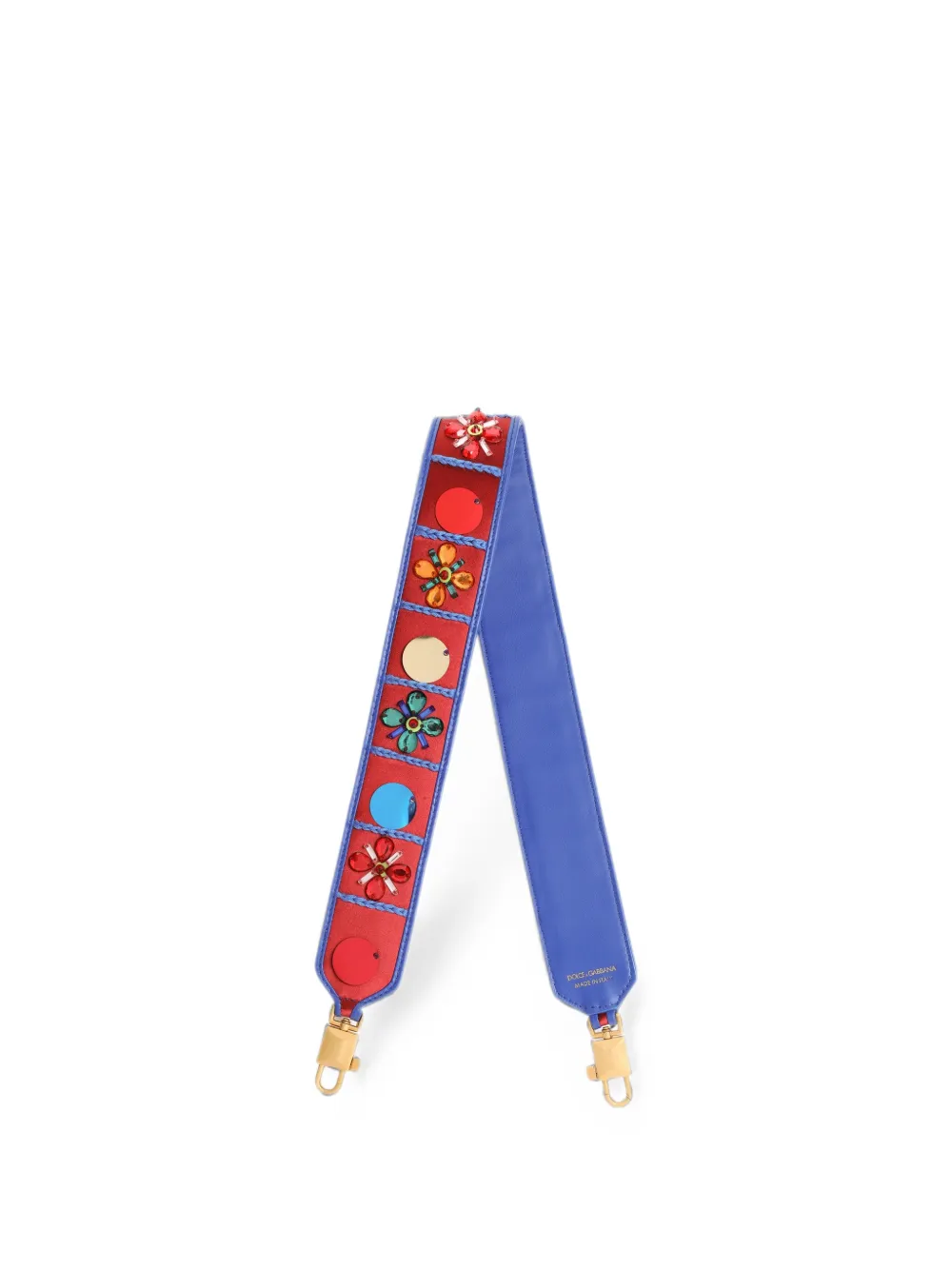Dolce & Gabbana bag shoulder strap with embroidery - Blu