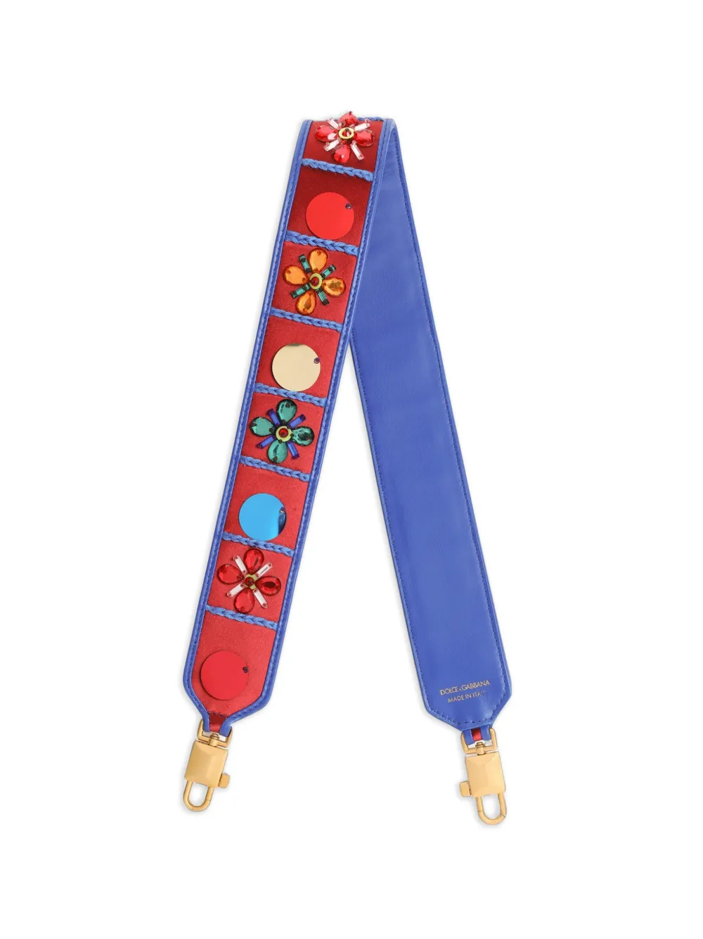 Dolce & Gabbana bag shoulder strap with embroidery - Blu
