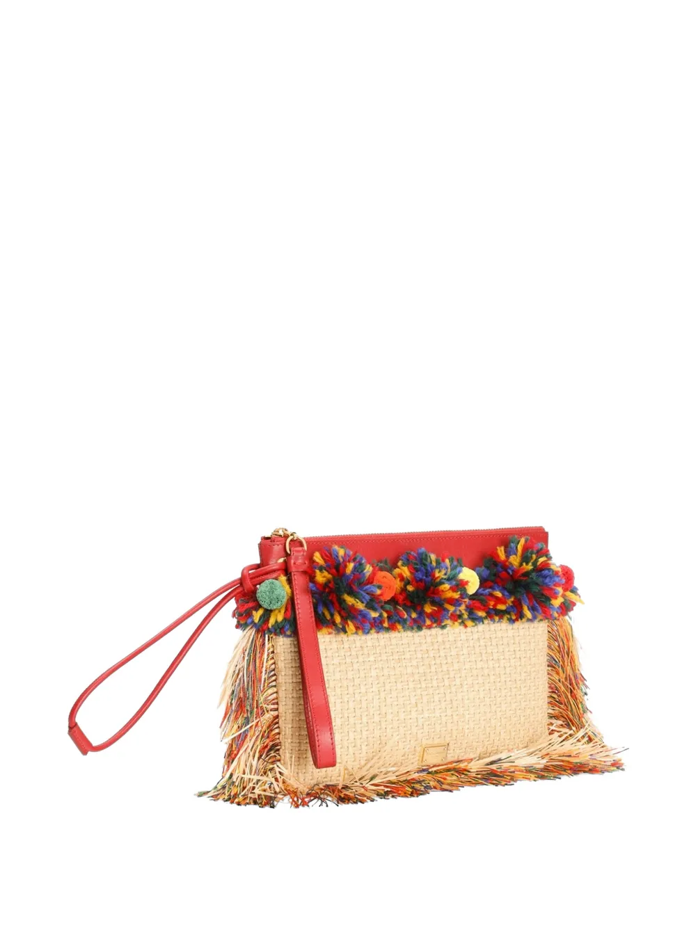 Dolce & Gabbana Raffia toilettas met franjes Beige