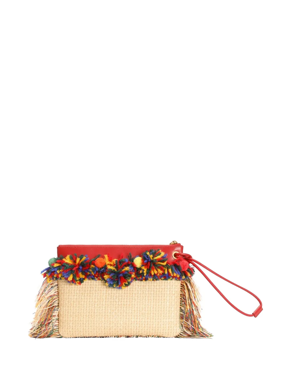 Dolce & Gabbana Raffia toilettas met franjes Beige