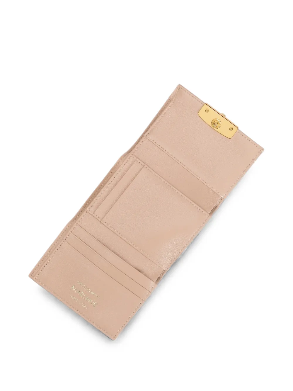 Dolce & Gabbana Marlene kalfsleren portemonnee Beige
