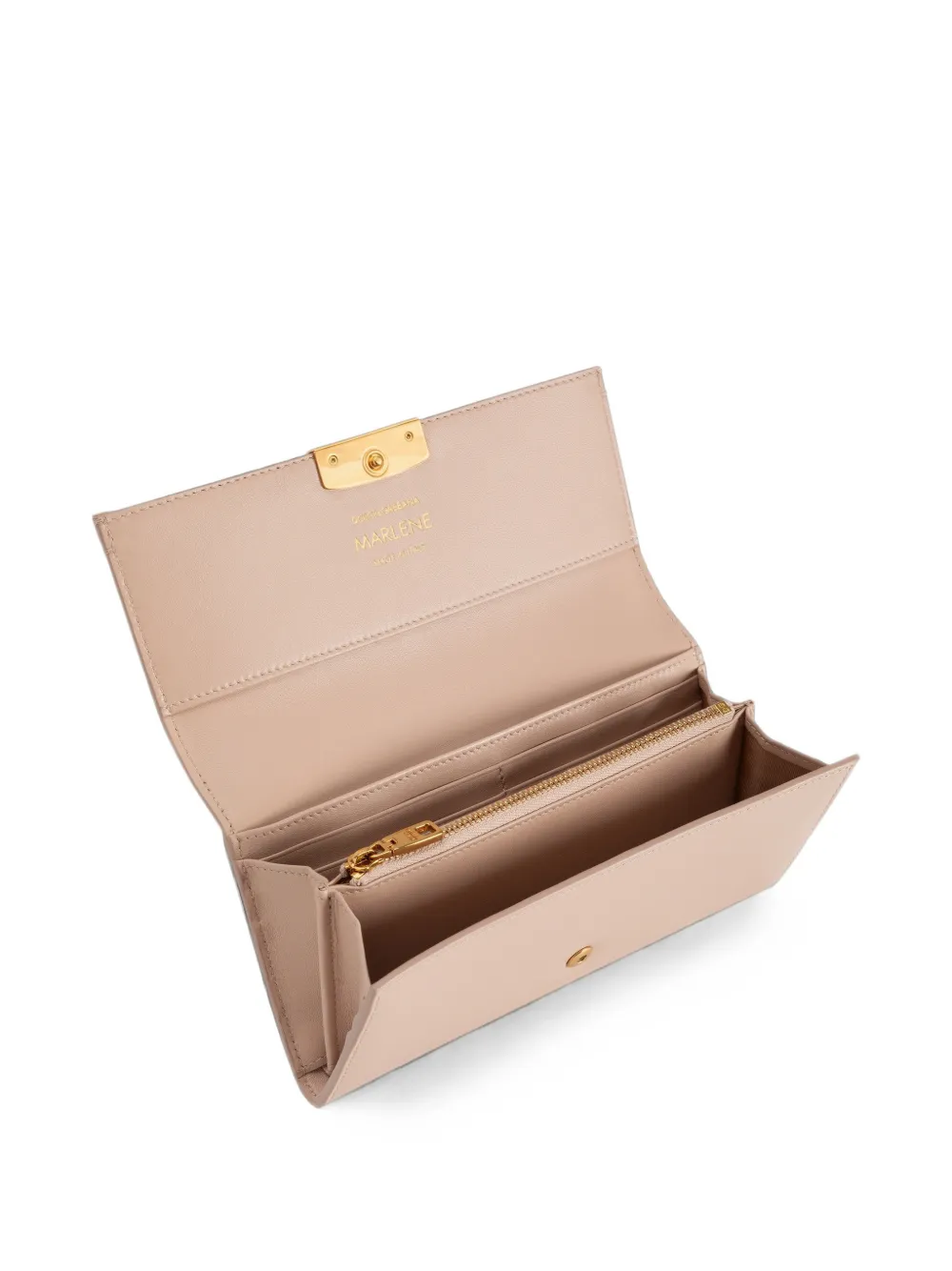 Dolce & Gabbana Marlene kalfsleren portemonnee Beige
