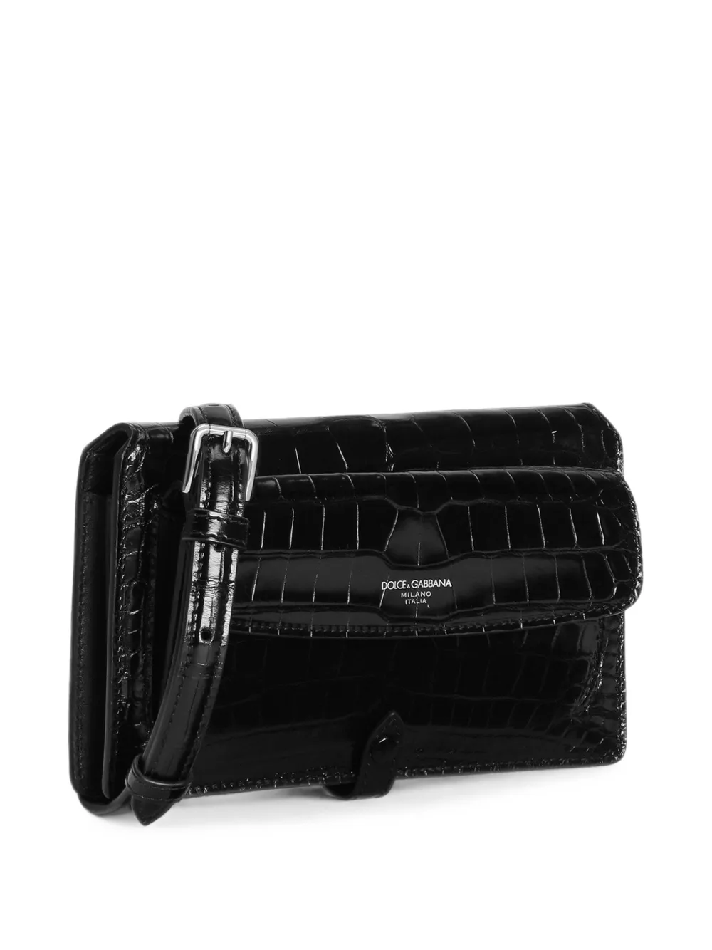 Dolce & Gabbana Alligator crossbodytas Zwart