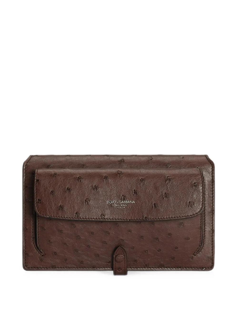 Dolce & Gabbana Kleine crossbodytas van struisvogelleer Bruin