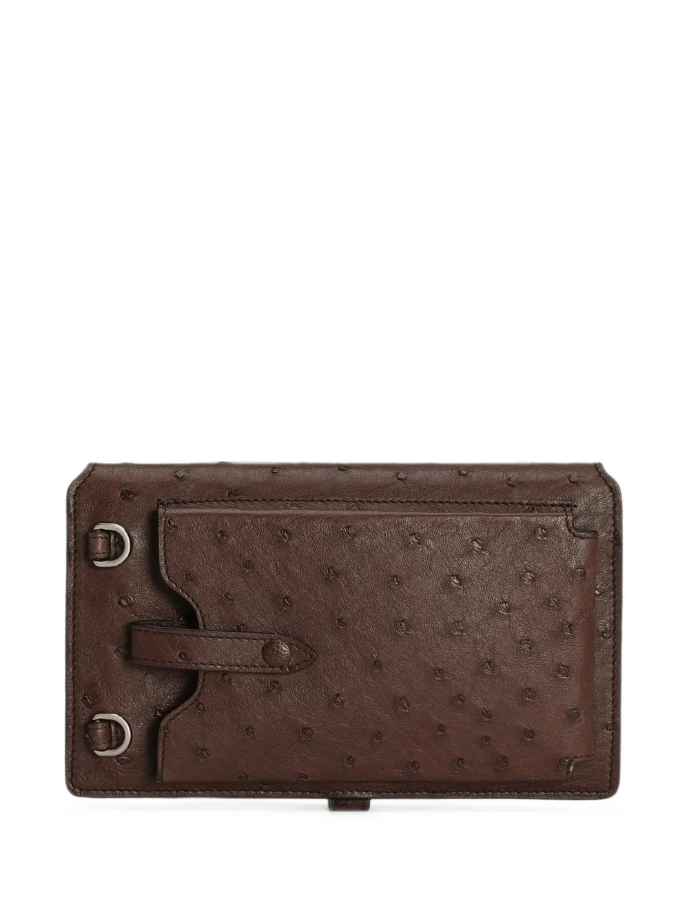Dolce & Gabbana Borsa a tracolla in pelle di struzzo - Marrone