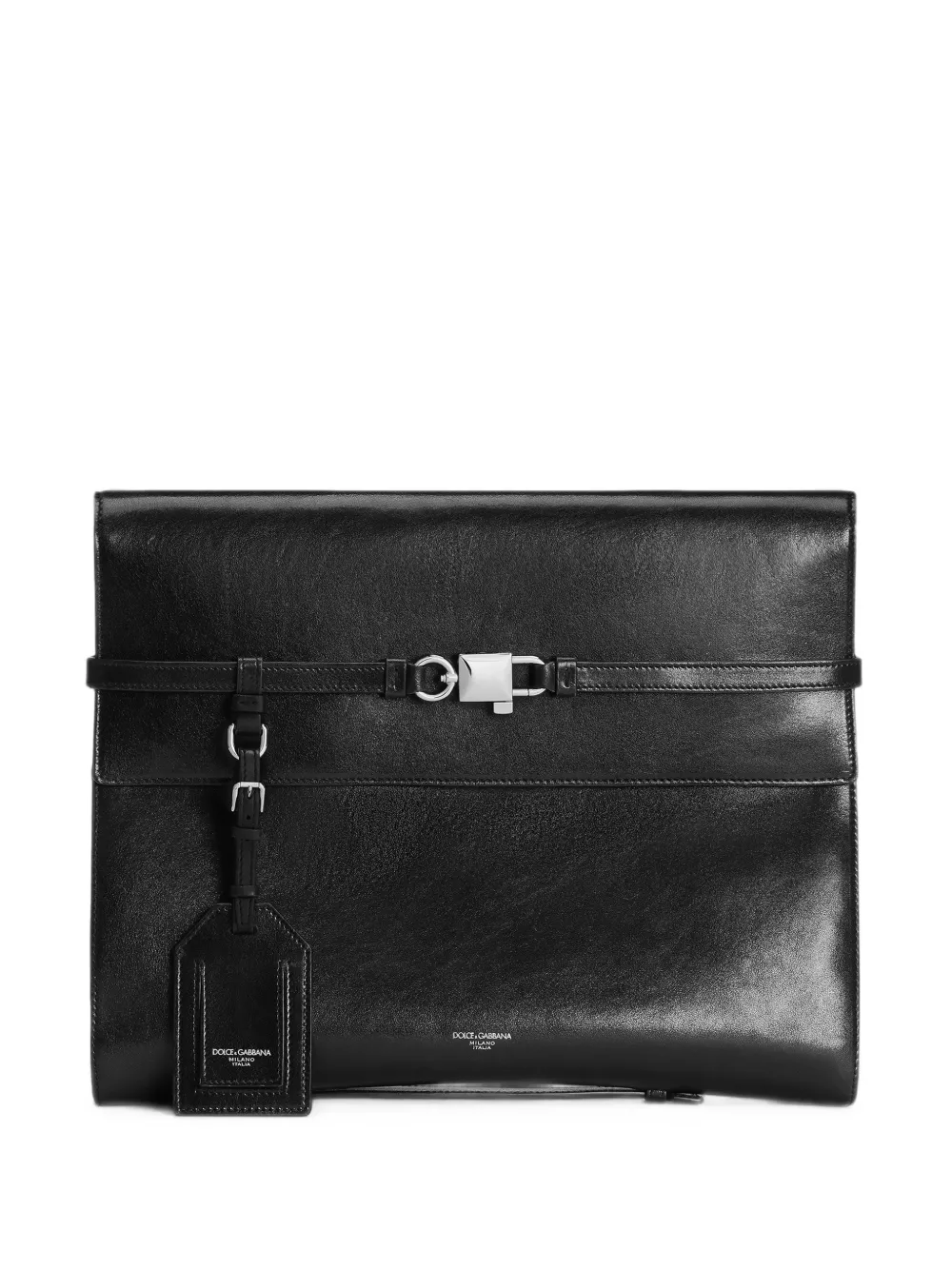 Dolce & Gabbana Clutch Lock in pelle di vitello - Nero