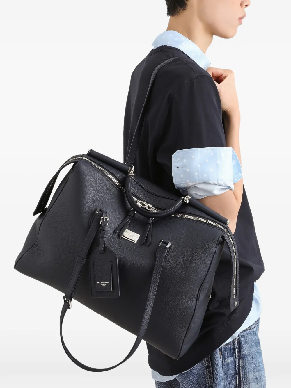 Dolce & Gabbana Vittoria handtas in kalfsleer Blauw