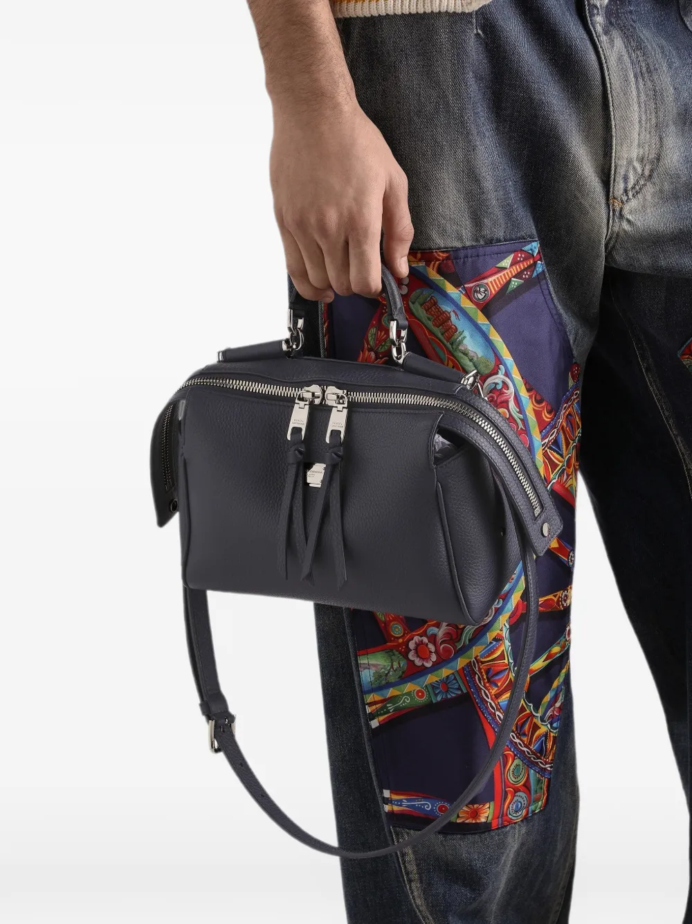 Dolce & Gabbana Vittoria kalfsleren handtas Blauw