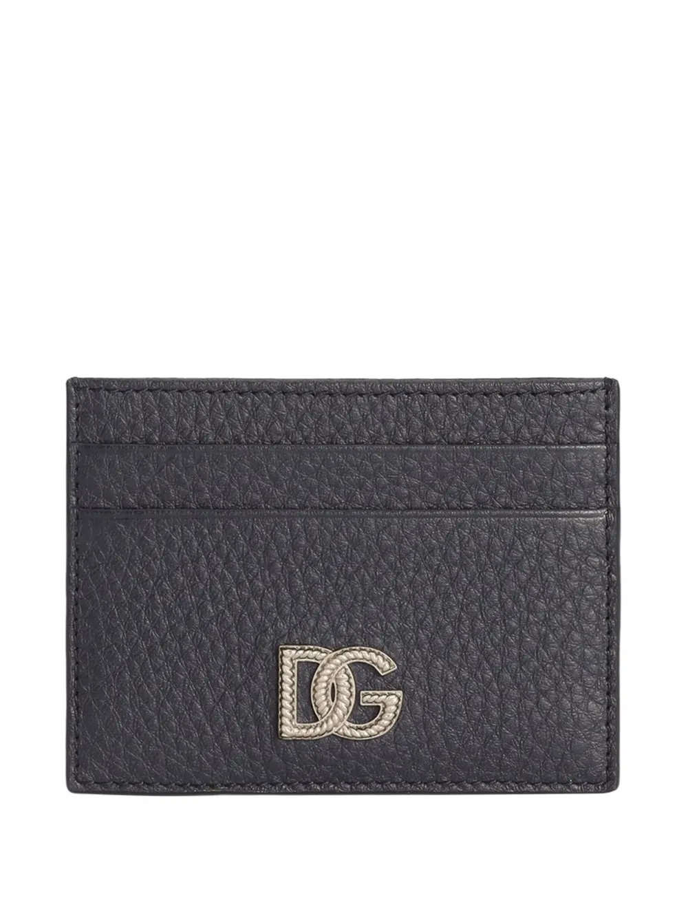 Dolce & Gabbana calfskin card holder with logo - Blu
