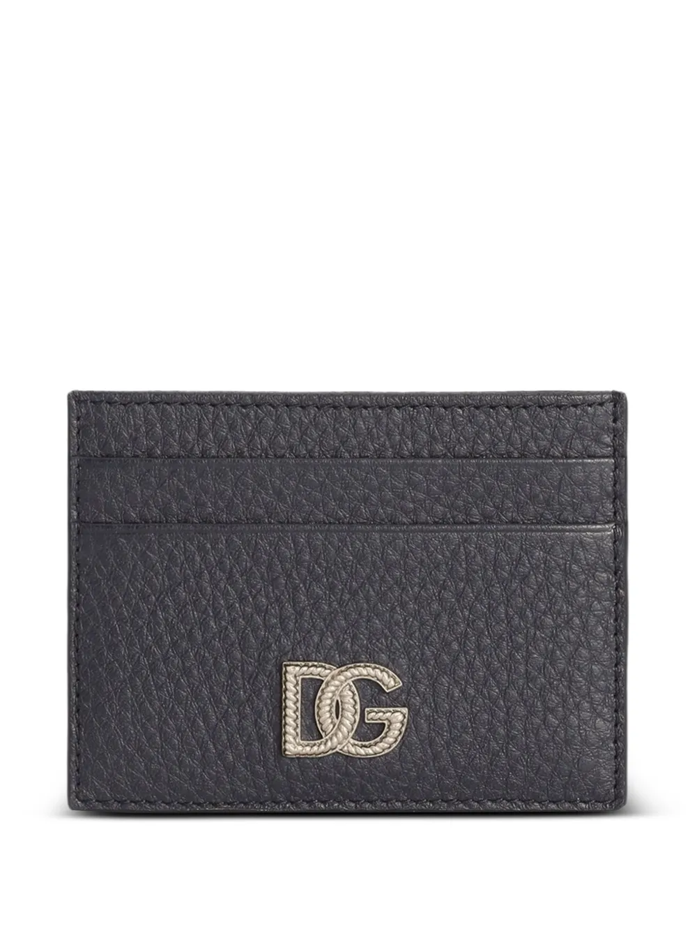 Dolce & Gabbana calfskin card holder with logo - Blu