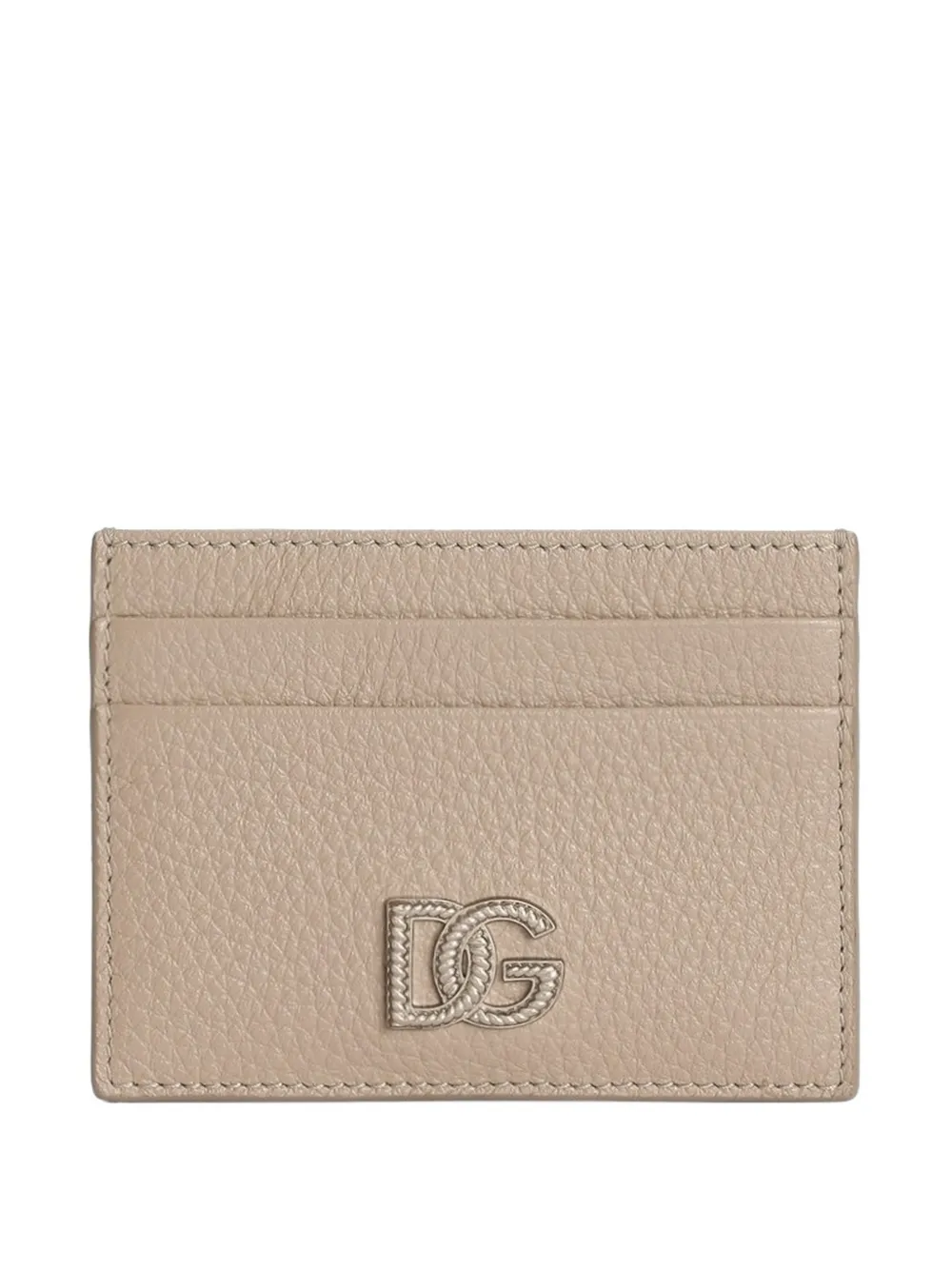 Dolce & Gabbana calfskin card holder with logo - Toni neutri