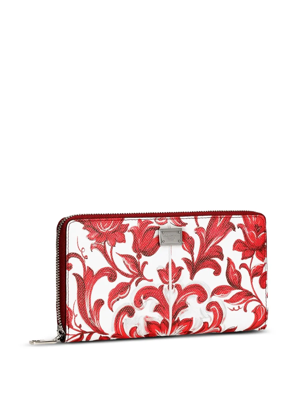 Dolce & Gabbana Kalfsleren portemonnee met Majolica-print Wit