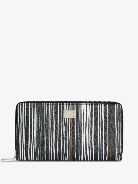 Dolce & Gabbana stripe-print calfskin wallet