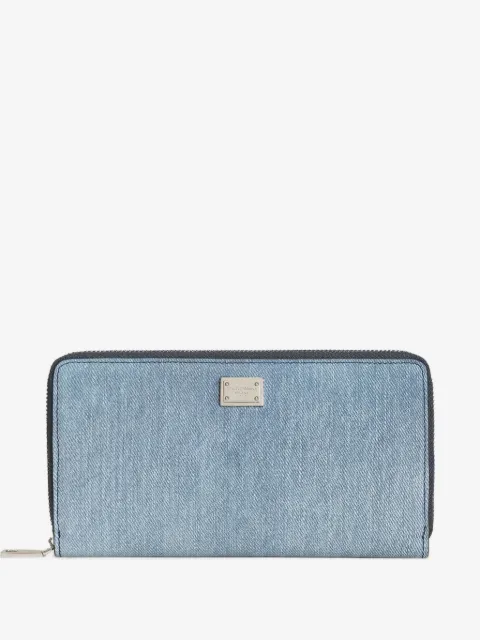 Dolce & Gabbana denim nubuck wallet