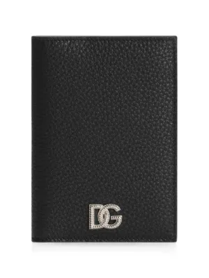 Dolce & Gabbana logo-tag Leather Passport Holder | Black | FARFETCH