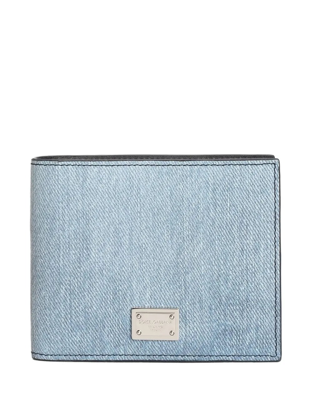 Dolce & Gabbana Denim Nubuck Wallet In Blue