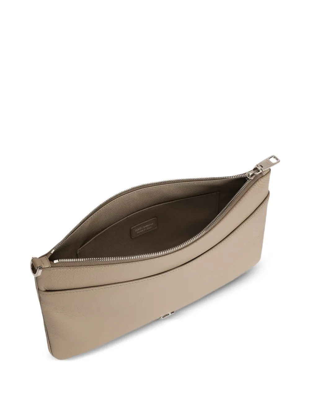 Dolce & Gabbana Kalfsleren toilettas met logo Beige