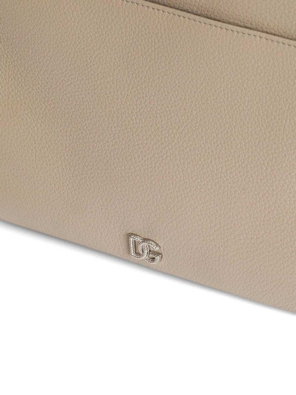 Dolce & Gabbana Kalfsleren toilettas met logo Beige