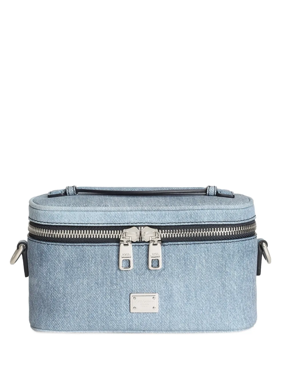 Dolce & Gabbana Borsa a tracolla Atene mini in denim e nabuk - Blu