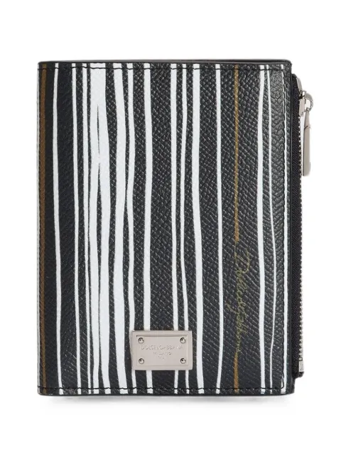 Dolce & Gabbana Stripe-print wallet in Calfskin