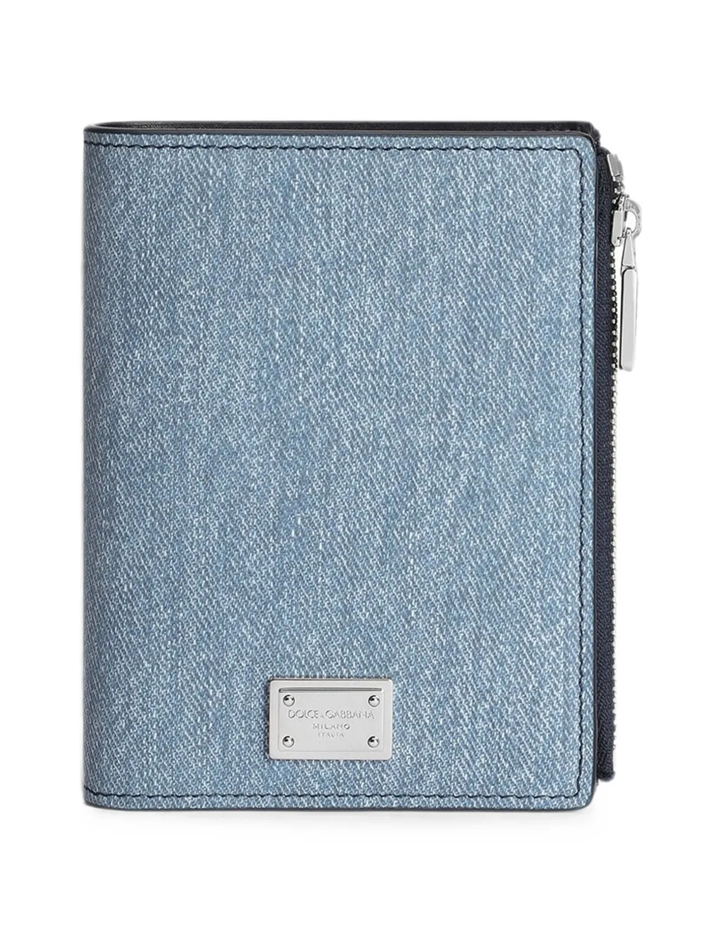 Dolce & Gabbana Portafoglio in nabuk effetto denim - Blu