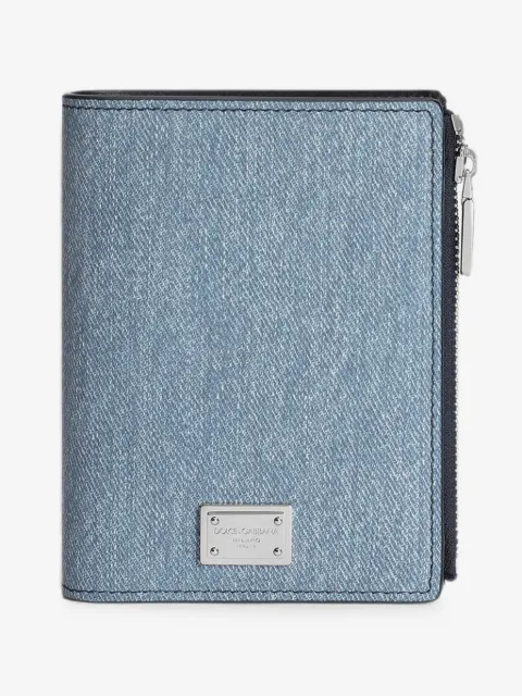 Dolce & Gabbana Portemonnaie aus Denim-Nubukleder