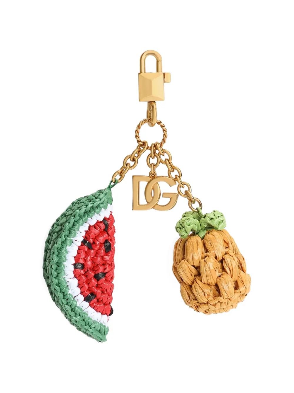 Dolce & Gabbana Metal Keychain With Charms In Gold