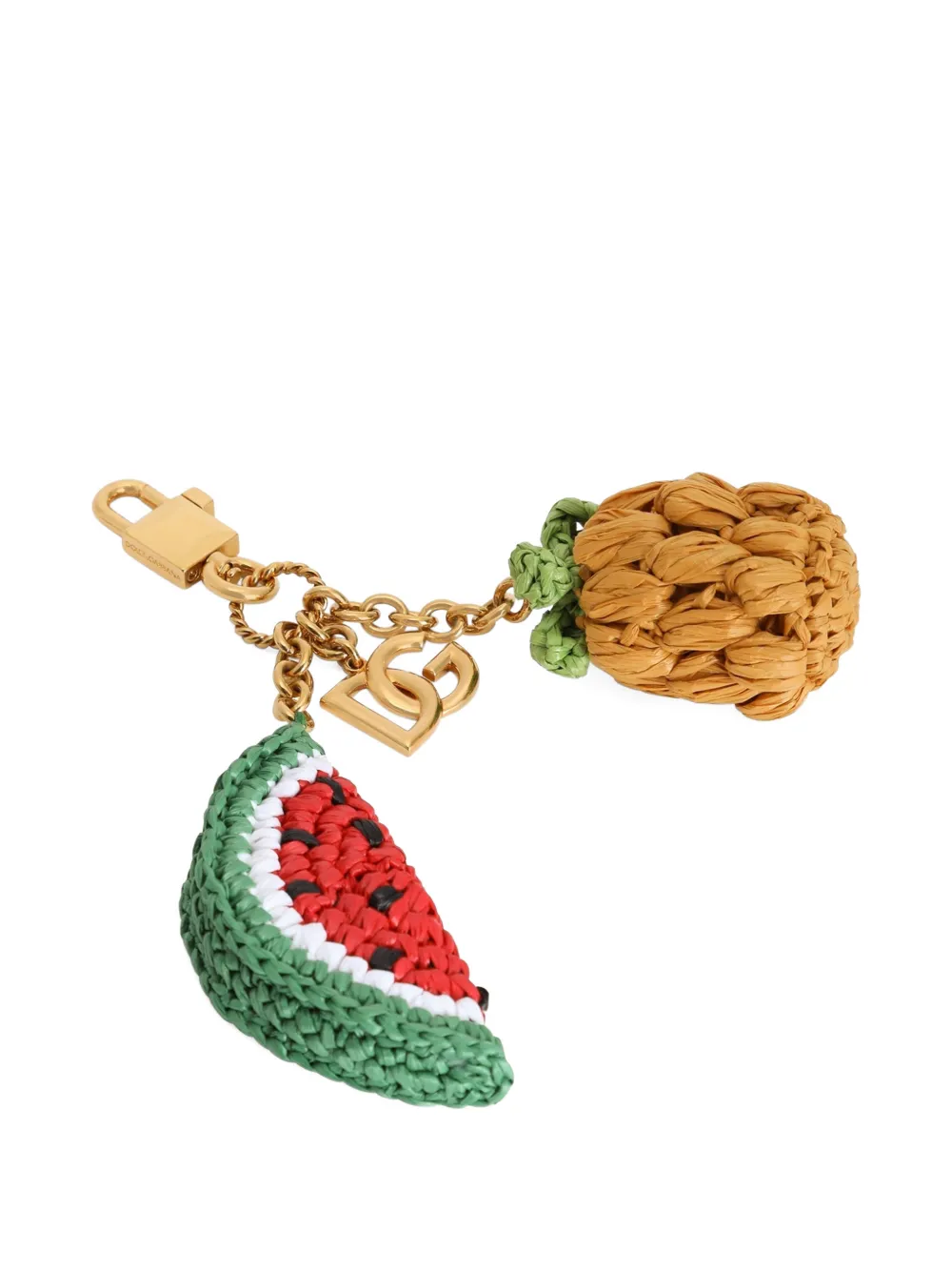 Dolce & Gabbana Metalen sleutelhanger met bedels Goud