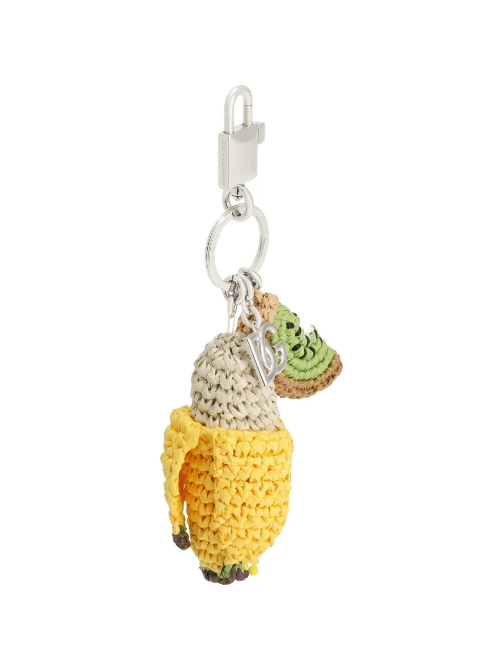 Dolce & Gabbana Metal Keychain With Charms In Yellow