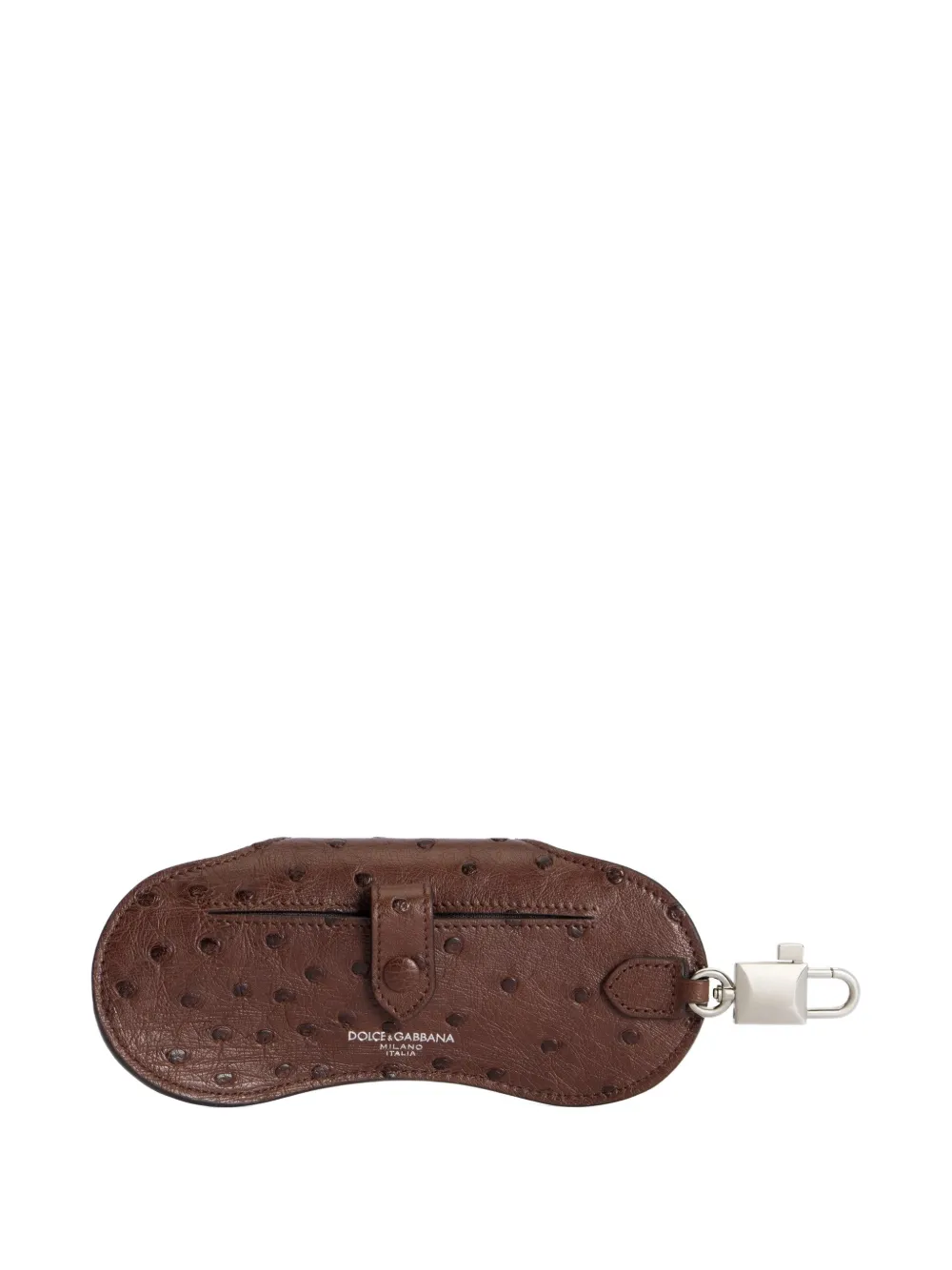 Dolce & Gabbana ostrich leather eyewear case - Braun