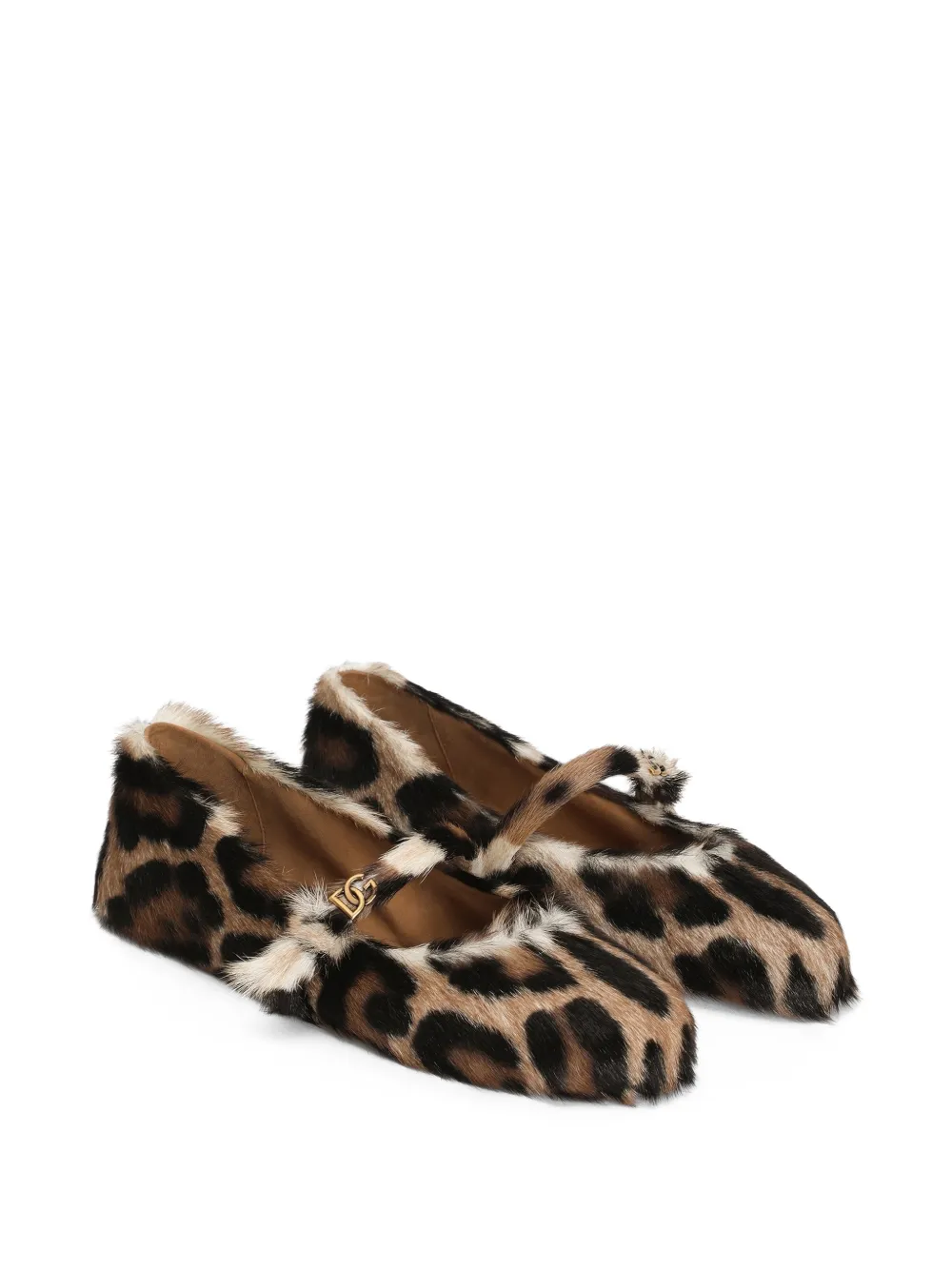 Dolce & Gabbana Leo leren ballerina's Beige