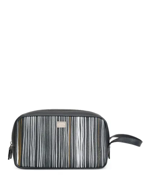 Dolce & Gabbana stripe-print toiletry bag in calfskin 