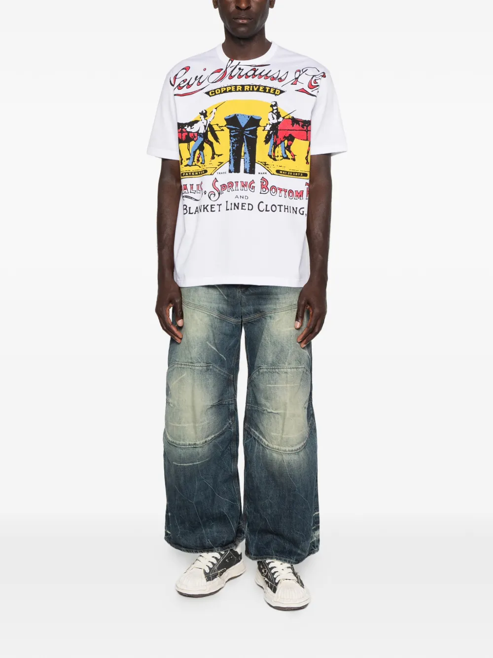 Junya Watanabe MAN x Levi's T-shirt met grafische print Wit