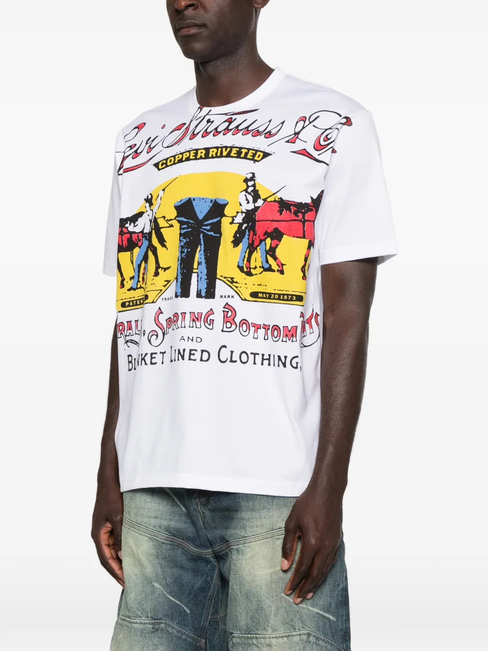 Junya Watanabe MAN x Levi's T-shirt met grafische print Wit