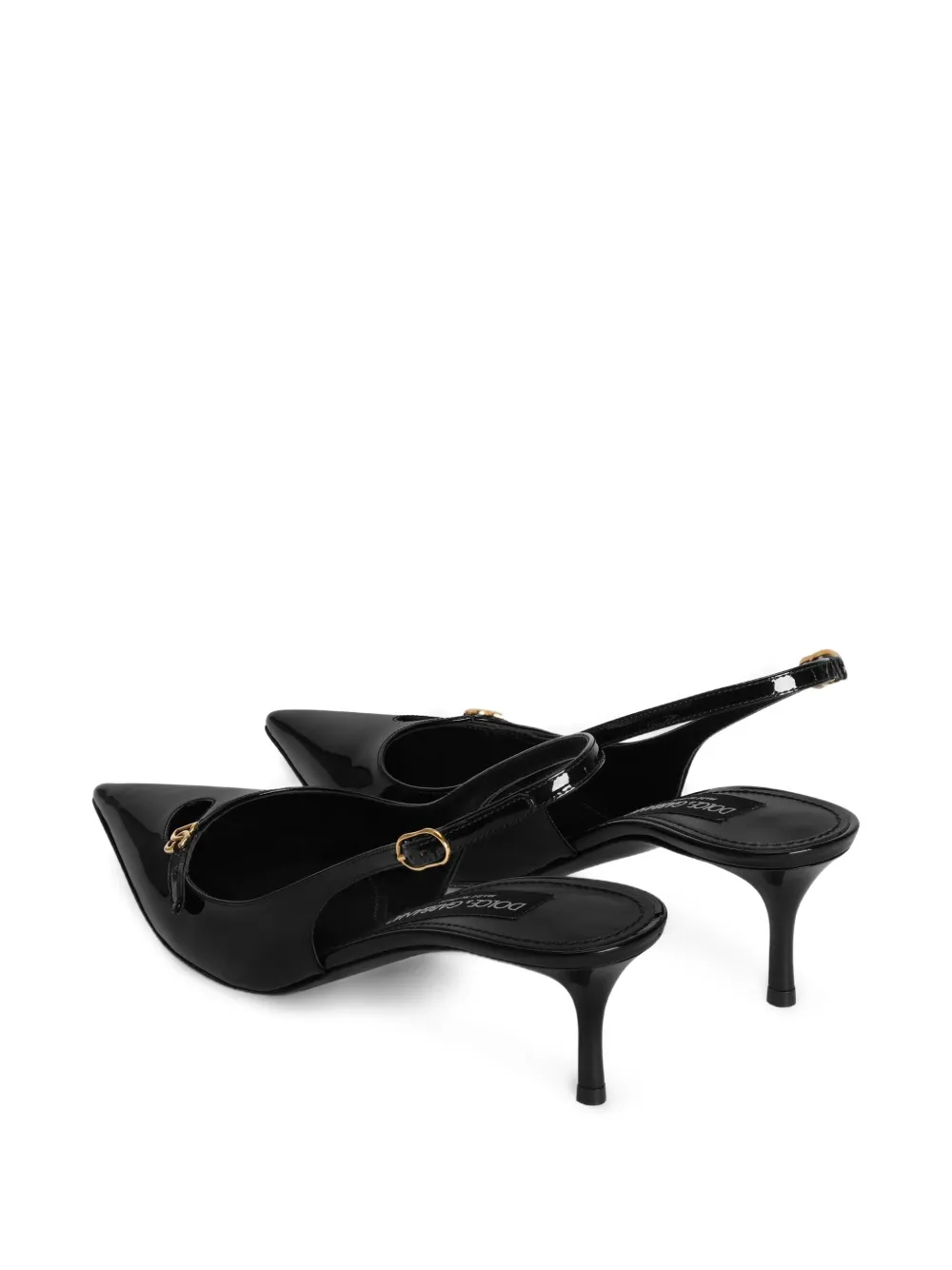 Dolce & Gabbana Pumps met puntige neus en logo-detail Zwart