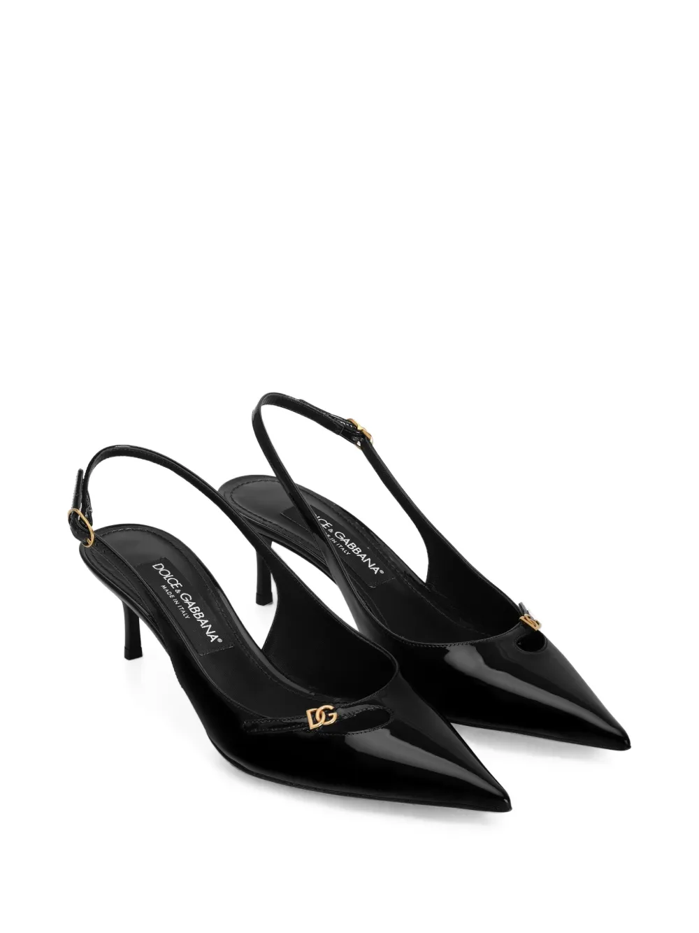 Dolce & Gabbana Pumps met puntige neus en logo-detail Zwart