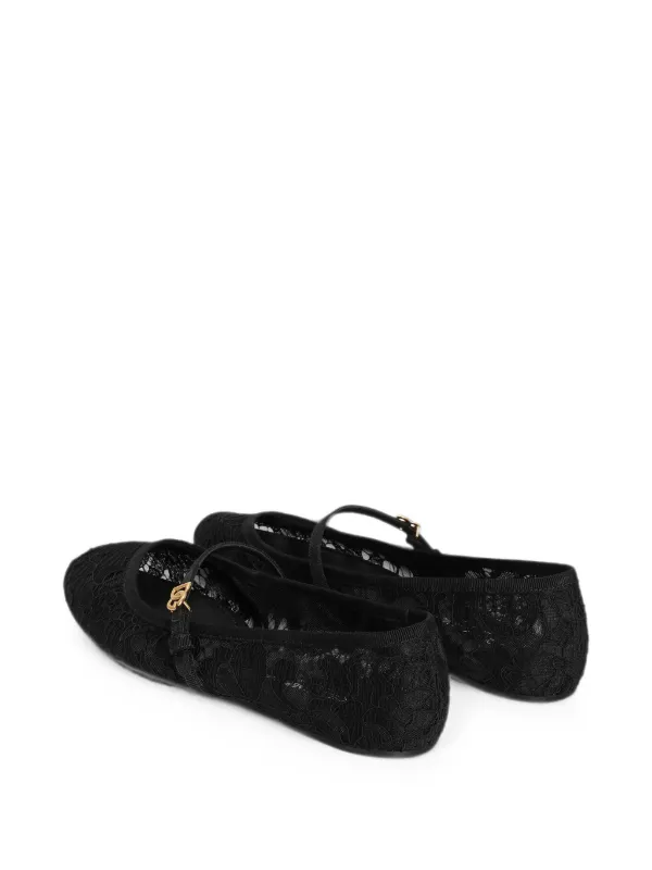 Dolce & Gabbana レース フラットシューズ 37.5 Dolce & Gabbana レース フラットシューズ | ブラック | FARFETCH JP