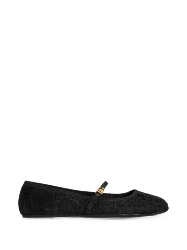 「美品」ドルチェ＆ガッバーナ　レースフラットシューズ Dolce & Gabbana レース フラットシューズ | ブラック | FARFETCH JP