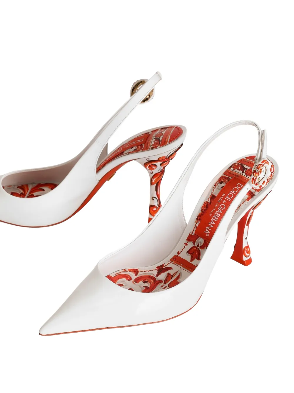 Dolce & Gabbana Lakleren slingback pumps Wit