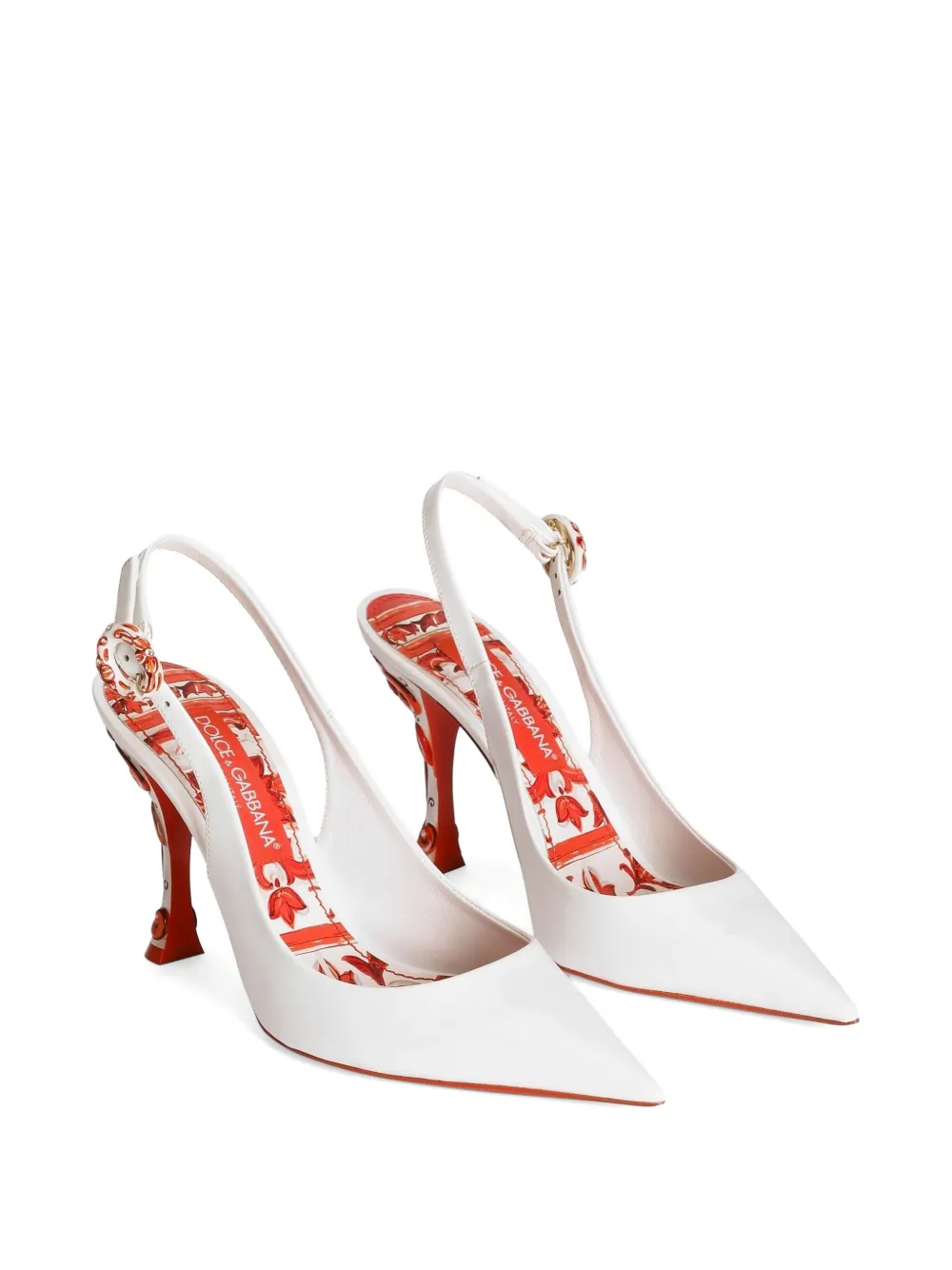 Dolce & Gabbana Lakleren slingback pumps Wit