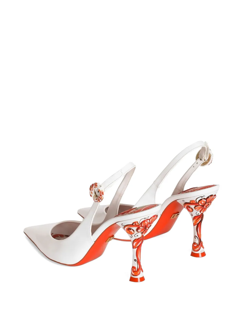 Dolce & Gabbana Lakleren slingback pumps Wit