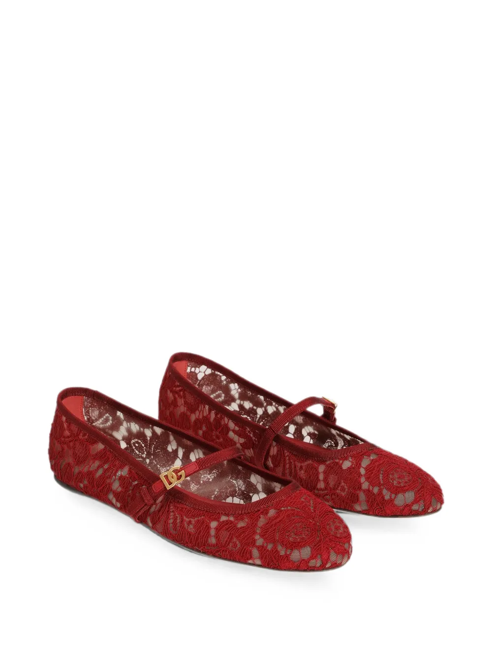 Dolce & Gabbana lace ballet flats Rood