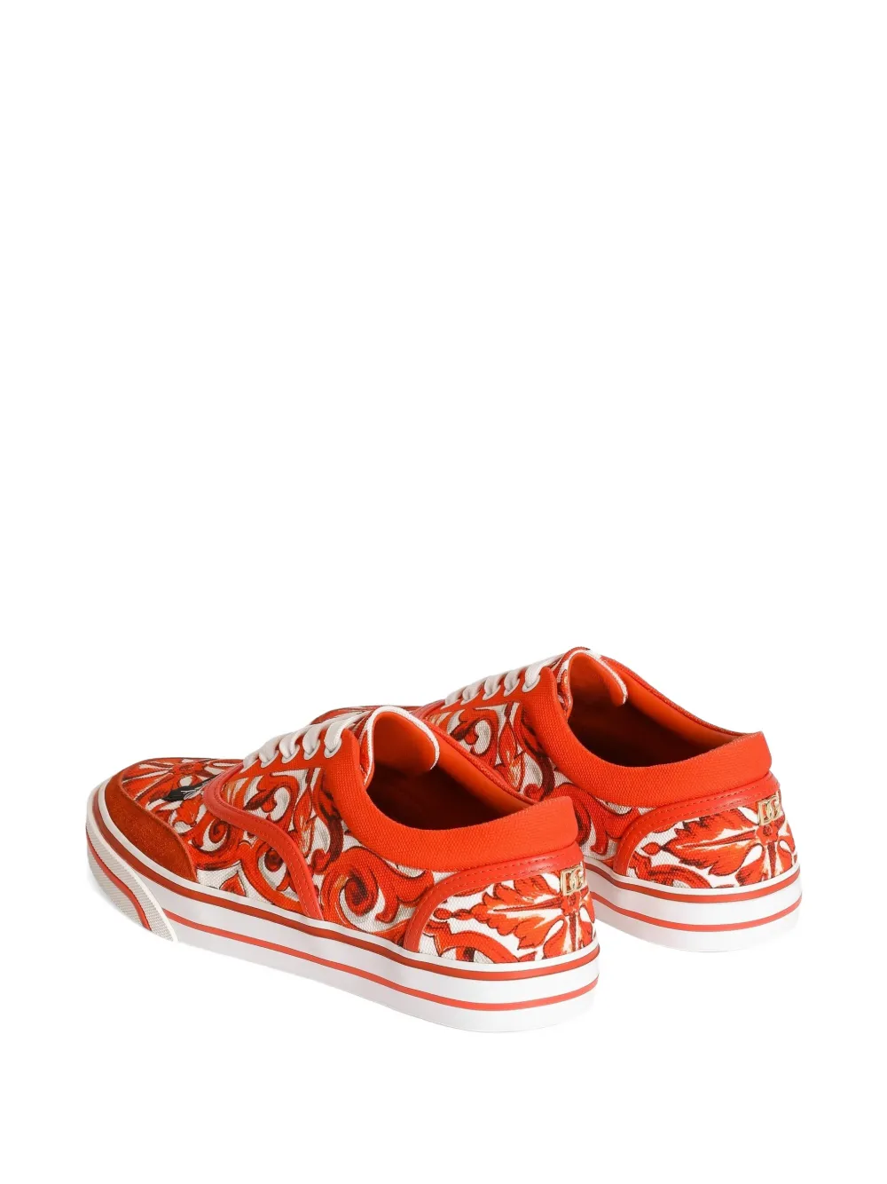 Dolce & Gabbana DG Sailing canvas sneakers met majolica-print Rood